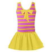 Purple & Yellow Stripy Children Swimsuit, Bikini